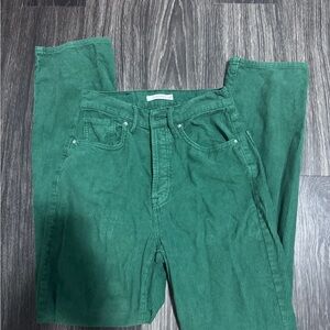 PacSun Women's Green Corduroy Dad Jeans